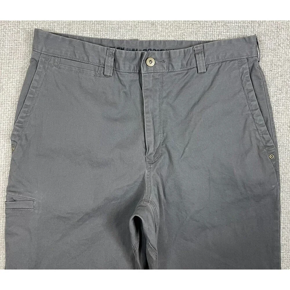 Duluth Trading Co Flex Ballroom Khakis Pants Mens 34x30 (Fit 34x29) Relaxed Gray